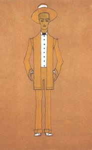 Bozzetto di moda abito giallo da strada